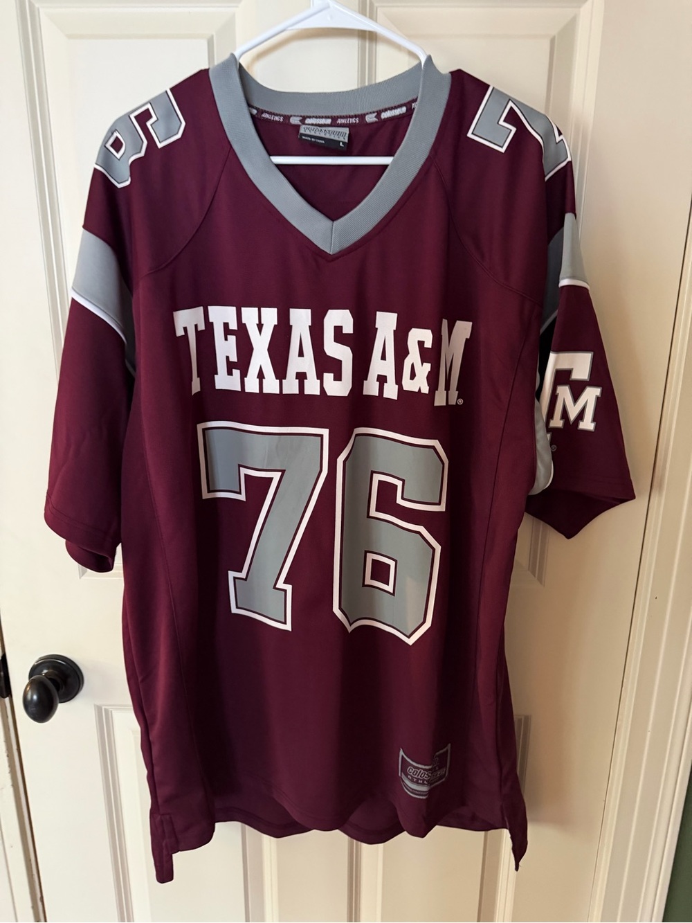 Colosseum Texas A&M Maroon Football Jersey with Gray Accents - 76